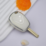 H&otilde;bedane TPU 2 3 nupuga v&otilde;tme&uuml;mbrise kaane kate Renault Megane Duster Modus Espace Laguna Logan jaoks DACIA Sandero Clio Kangoo kaitsetarvikute jaoks 2 Button key case valge