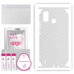 apgo Protective Skin Sticker for the back+sides compatible with Tecno Spark 6 Go, Full Wrap Film, Foil, Vinyl - Pattern Transparent Carbon