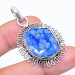 Natural Blue Solar Quartz Gemstone 925 Sterling Silver Pendant 1.65 e8l09