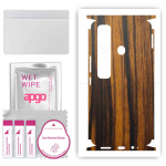 apgo Protective Skin Sticker for the back+sides compatible with Tecno Spark 7 Pro, Full Wrap Film, Foil, Vinyl - Pattern Tigerwood