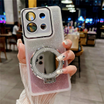 Peegli magnetklambriga Glitter Case Xiaomi Redmi Note 13 Pro Plus Note13 4G 12S 12pro 5G objektiivi kaitsekile silikoonist aluse hoidiku kate Redmi Note 12 (4G)