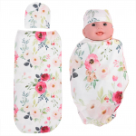 Baby Wrap Sleeping Bag with Hat Anti shock Soft Skin friendly Clothes for Newborns Green Leaf