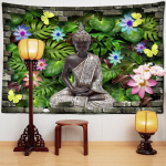 India Buddha meditatsioon gobel&auml;&auml;n Seinakinnitus Mandala Hipi Bohemia Magamistuba Elutuba Kodu kunstkaunistus 95x70cm