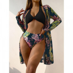 Naiste Euroopa ja Ameerika bikiinid, kolmeosaline, pikkade varrukatega &uuml;ler&otilde;ivaste pluus, ujumistrikoo S