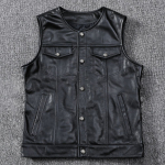 Harley Kaose poeg Mootorratta vest Seljaosa S&uuml;damemotiiv Kiht Lehma nahk Peen Pehme Nahk &Uuml;mar krae L&uuml;hike Slim Kuju 5XL