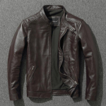 Esimene kiht lehmanahast jakk Slim Fit p&uuml;stkrae Biker nahkjakk Meeste pehme lehmanahast Euroopa ja Ameerika suuruses jakk Retro S