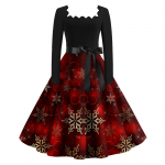 Naiste mood ruudukujulised vabaaja &otilde;hukesed j&otilde;ulutr&uuml;kiga pikkade varrukatega kleidid L veini