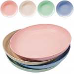 Komplektis 4 19,8 cm kerget plasttaldrikut, korduvkasutatavad taldrikud, matkataldriku komplekt - mikrolaineahi One Size