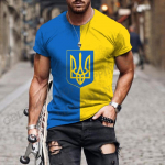 Ukraina lipp 3D prindiga T-s&auml;rk Mehed Naiste Mood T-s&auml;rgid Topid Lapsed Hip Hop Topid T-s&auml;rgid Suvised Meeste T-s&auml;rk Suured topid Unisex L