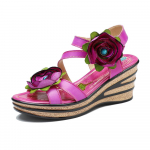 Peep Toe lamedad sandaalid Retro ehtsast nahast mugava pehme tallaga mitmek&uuml;lgsed naiste kingad 36