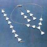 White Coral Gemstone Handmade 925 Sterling Silver Jewelry Set m8j71