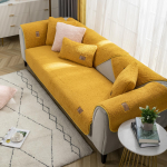 Moodsad &uuml;hev&auml;rvilised talvised lambavillast diivanir&auml;tikud paksud pehmed ja siledad diivanikatted elutuppa libisemisvastase diivani kate 70x70cm kollane