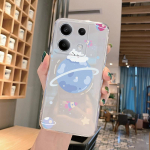 Cat Cartoon mustriga pehme silikoonist l&auml;bipaistev &uuml;mbris Xiaomi Redmi Note 13 Pro Poco C65 Samsung A55 A35 M35 S24 iPhone kaamerale kaitsev p&otilde;rutuskindel kate Samsung Galaxy S10 4G