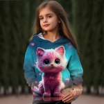 Laste Pusad 3D Prinditud Loomade Kasside T&auml;navar&otilde;ivad Poistele T&uuml;drukutele Unisex Sviitrid Suurem&otilde;&otilde;tmelised Pusad Kawaii Pulloversid Spordidressid Riided 100