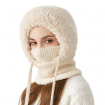 Naiste talvem&uuml;ts integreeritud salliga K&uuml;lmakindel esikate Paks kootud soe soliidne kreemikas