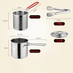 Kodumajapidamises kasutatav Creative 304 roostevabast terasest multifunktsionaalne frit&uuml;&uuml;r kaaneklambri ja kurnaga. Korv Friikartulid Pannid K&ouml;&ouml;gin&otilde;ud 4Pcs