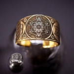 Vintage kuueharuline t&auml;ht Saalomoni s&otilde;rmus s&otilde;dalane peaingel Metatron Amulett Totem reguleeritav s&otilde;rmus amuleti ehted Resizable