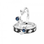 2tk/komplekt 925 Sterling Silver Lovers Astronauti S&otilde;rmus Moeehted Kvaliteetne tsirkoonkristall, Naise ja mehe paaris&otilde;rmus Resizable