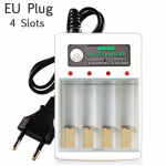 AA / AAA akulaadija 2 4 pesa AC 110 V 220 V NI-MH / NI-CD jaoks AA AAA laadimine 1,2 V laetav akulaadija 4 Slots EU Plug