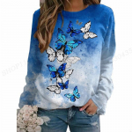 Butterfly Hoodies Naiste Mood Pusad Butterfly 3D Print &Uuml;markaelus Pikkade Varrukatega Pusad Harajuku Hoodie Abstraktne Maalimine S