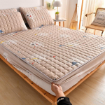 Ilma padjap&uuml;&uuml;rita madratsi katteta Paks tepitud liibuv voodilina Moodne tr&uuml;kitud voodipesu Queen King libisemiskindel tolmukate 90X200cm(No Pillowcase)