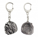 Havanese, Havanese Cuban Bichon, Bich&oacute;n Havan&eacute;s - Silver-plated key ring with dog, handbag decoration, backpack pendant by Art-Dog brand