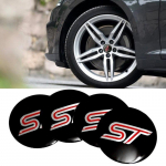 4 x Car Styling Wheel Center Rummukatted Embleemi m&auml;rgi kleebised ST logo jaoks Fiesta Focus Edge Mondeo Mustang Kuga Explorer F150 jaoks
