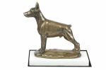 Dobermann, Doberman Pinscher, Dobie I - dog figurine, figure on a white base, trophy for Art-Dog dog show exhibition