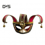 Anime Veneetsia mask Jester Cosplay Kost&uuml;&uuml;m Rekvisiidid Kellakaunistus Halloweeni J&otilde;ulud Pool n&auml;gu katab Karneval Dionysia Classic Italia Masque must