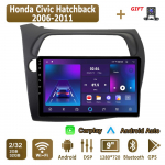 Android Carplay autoraadio Honda Civic luukp&auml;ra 2006-2011 multimeediumipleieri peakomplekti stereo GPS-navigatsioon BT WIFI 4+64GB 2+32GB