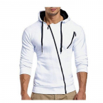 Meeste kampsun, millel on diagonaalne t&otilde;mblukk Meeste vabaaja &otilde;huke kapuutsiga kampsun S