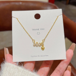 &Otilde;nnelik jumalanna ARMASTUS kiri titaanterasest kaelakee 18K kullaga kaetud armastuse ripats mood kaelaluu kett kaelakee tide.