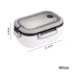 Mikrolaineahjus l&otilde;unakast kahvli lusikaga Kaasaskantav hermeetiline l&otilde;unakarp 2-kihiline v&otilde;re, laste &uuml;li&otilde;pilaskontor Bento Box toidu hoiukonteiner valge