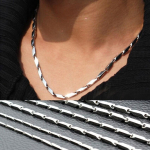Meeste roostevabast terasest kaelakee titaanist kaelakee kett 2mm-4mm 3 mm