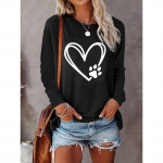 Mitmev&auml;rvilise s&uuml;dameprindiga naiste T-s&auml;rk Naiste trendikas graafiline l&uuml;hike topp Pikkade varrukatega pluus Pluss suuruses naisteriided Odavad s&auml;rgid S