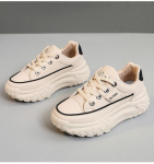 Uued Retro Naiste Kingad Kevadised Platvormkingad Vabaaja Tossud Mitmek&uuml;lgsed Moedisaineri Kingad Kvaliteetsed Naiste Tossud 35 must