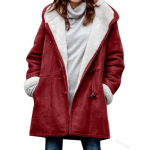 Talvine naiste fliisist soe mantel, plush kaelataskuga naiste mantel 5XL