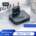 Eu pistik 180-kraadine p&ouml;&ouml;rlev adapter kokkupandav 3-&uuml;hes reisiadapter elektripistik toitemuundur elektriline vahelduvvoolu pistikupesa as the picture