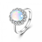 Looduslik opaals&otilde;rmus ehtne etioopia v&auml;&auml;riskivid 925 h&otilde;bekollane kuldne peen ehe naistele kena kingitus US RING SIZE:7# valge