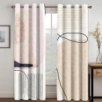 Abstraktne Geomeetriline Disain Kunst Modernne Lihtsus Tasuta Kohaletoimetamine &Otilde;hukesed 2 Paneeli Kardinad Elutuppa Magamistuppa Akna Kardin Dekoratsioon W50 X H130(CM)X2&Hook white