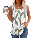 Tanktop naistele suver&otilde;ivad Varrukateta prindiga pluusid Vabaaja s&auml;rgid, plisseeritud kandiline kaelus L must