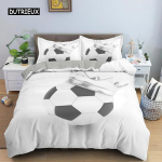 3D jalgpalli voodipesu komplekt Jalgpall tekikott Padjap&uuml;&uuml;r Pol&uuml;estrist lohukott King Queen T&auml;is topeltpalliga sport tekikate AU Single(140x210cm) gray