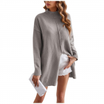 Naiste uus &uuml;hev&auml;rviline poolkaelusega sviiter, moodne ja mugav keskmise pikkusega l&otilde;hestatud topp XL beež