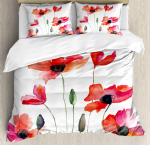 Lilleline tekikott moonidega Elavad kroonlehed Pungad Pastoraalne puhtus Looduskujundus Dekoratiivsed voodiriided Punane Roheline naistele t&auml;iskasvanutele 173x218cm 2pcs