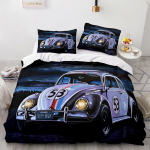 Spordiauto tekikoti komplektid T&auml;issuurus, 3-osaline v&otilde;idus&otilde;iduauto voodipesukomplektid padjap&uuml;&uuml;ridega teismelistele poistele 2/3 tk Pol&uuml;ester tekkikate EU single(135x200cm)