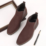 Suede Chelseasaapad Meeste Klassikalised Ankel Ratsu Saapad Mees Must Poolsaabas Slip-on Lihtne &Auml;risaabas Formaalne Nahast Botas De Hombre 38 pruun