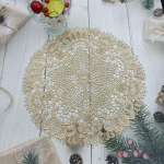 Euroopa Pastoraalne Heegeldatud Tikand Peen Lauamatt Baarilett Veiniklaas Kohvitass Alus T&auml;hap&auml;ev Teepidu Dekoratsioon Round 26cm