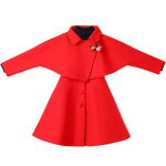 T&uuml;drukute &uuml;likond S&uuml;gistalve kleidi komplekt Mantel+kleit Armas Armas Retro Inglismaa stiilis Temperament Printsesskleit A-line Slim Fit Hoiab soojas pikkade varrukatega top 110 punane