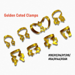 8 tk/komplekt Titaan Kuldse kattega Hambaravi Kummipadi Klambrid Endodontiline Restoratiivne Barj&auml;&auml;rklamber Hoidjaga v&otilde;i ilma 8 pcs Golden