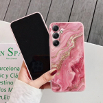 Luksuslik marmorist &uuml;mbris iPhone'ile Samsung A55 S24 S25 A06 Xiaomi Redmi Note 13Pro 14C Huawei Honor Realme p&otilde;rutuskindel telefoni kaitseraua kriimustusvastane matt kate Samsung Galaxy S9 Plus lilla